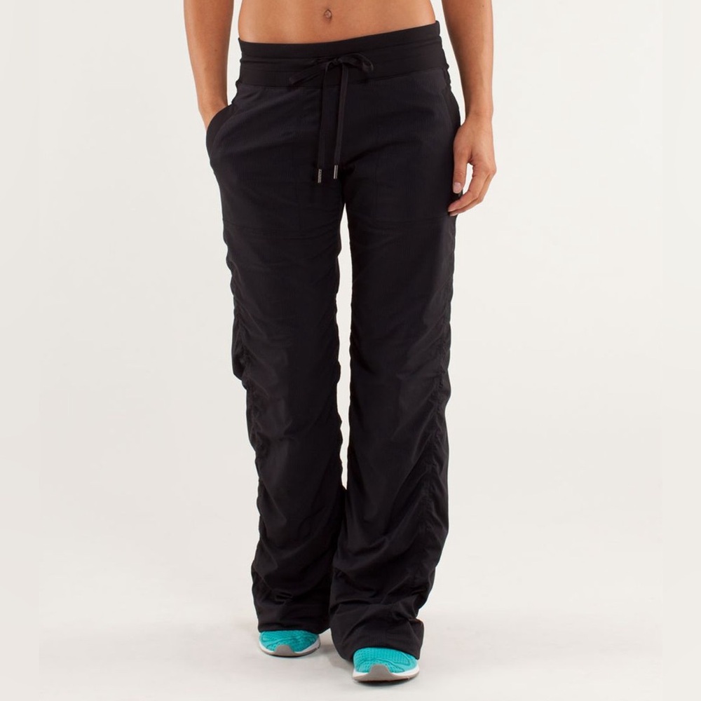 Lululemon Studio Pant II Lined Black Swift Drawstring Relaxed Pant Size 2